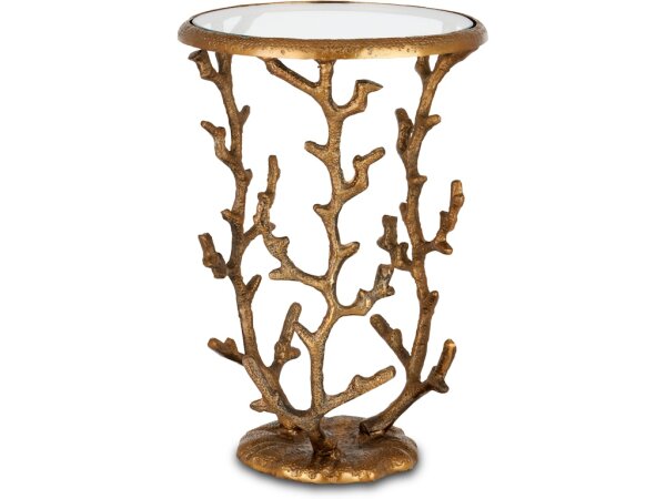 Coral Brass Accent Table