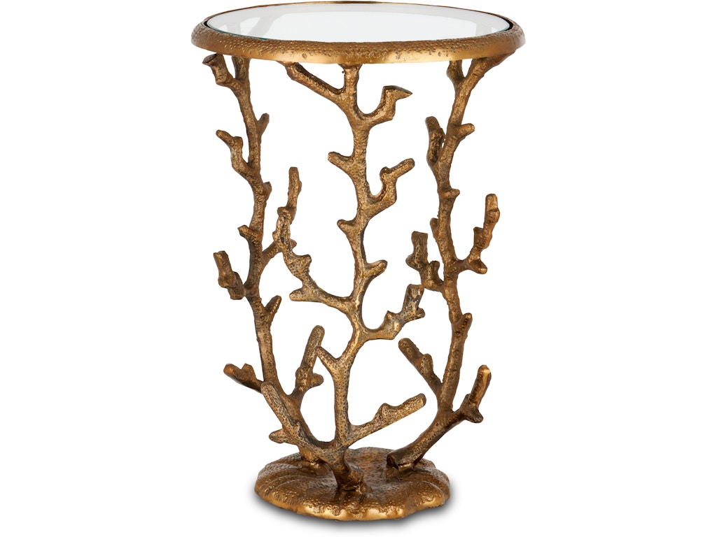 Coral Brass Accent Table