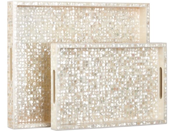 Gerri Dot Mother of Pearl Tray Set of 2 - Image 4