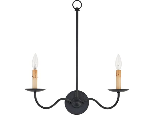 Saxon Double-Light Black Wall Sconce - Image 4