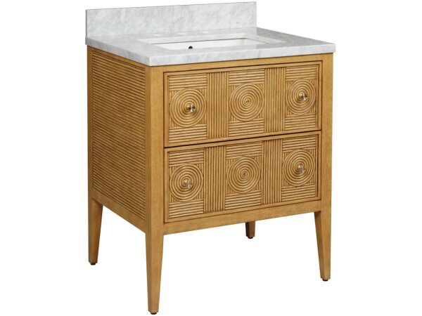 Santos 28" Sea Sand Vanity with Rectangular Undermount Sink - Image 3