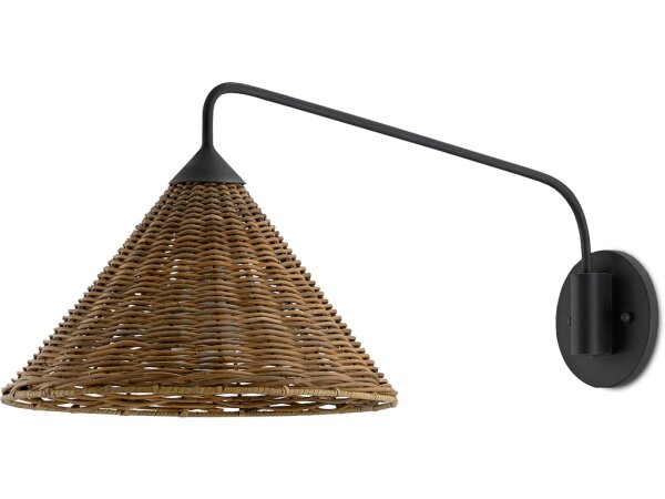 Basket Black Swing-Arm Wall Sconce - Image 2