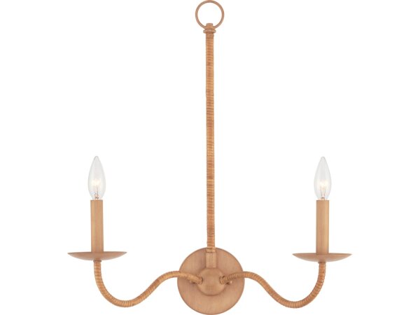 Saxon Double-Light Tan Wall Sconce