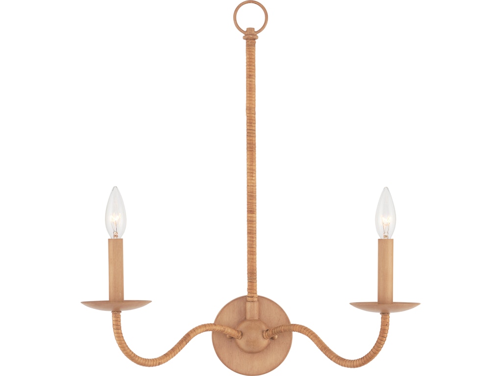 Saxon Double-Light Tan Wall Sconce