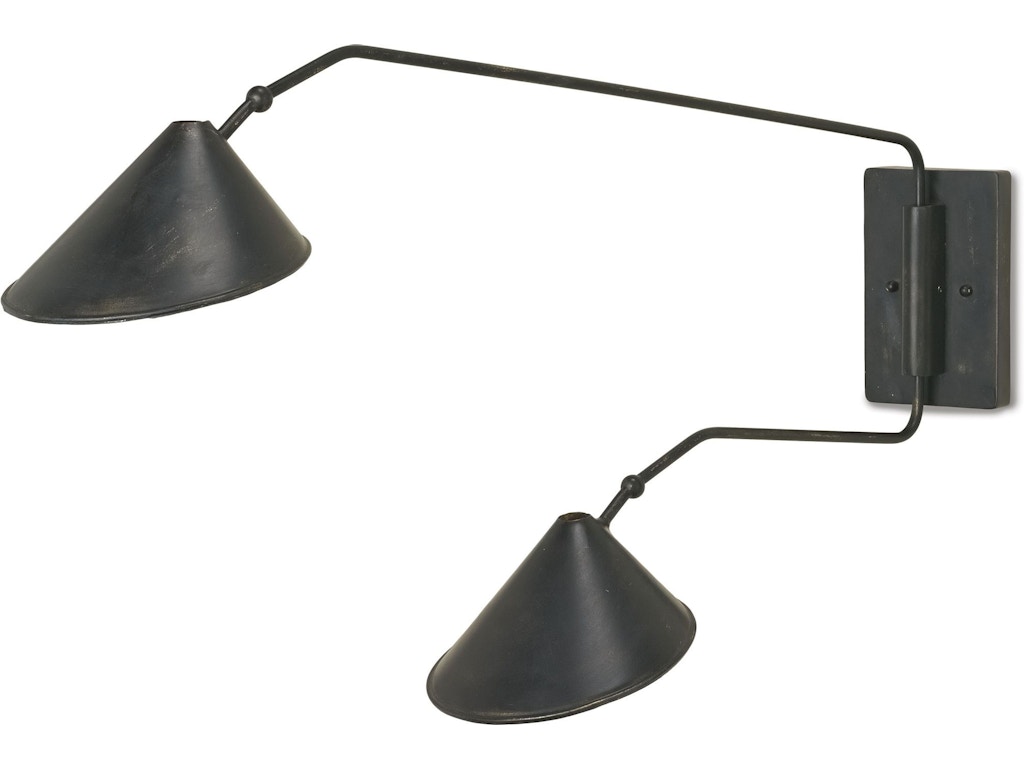 Serpa Black Double Swing-Arm Wall Sconce