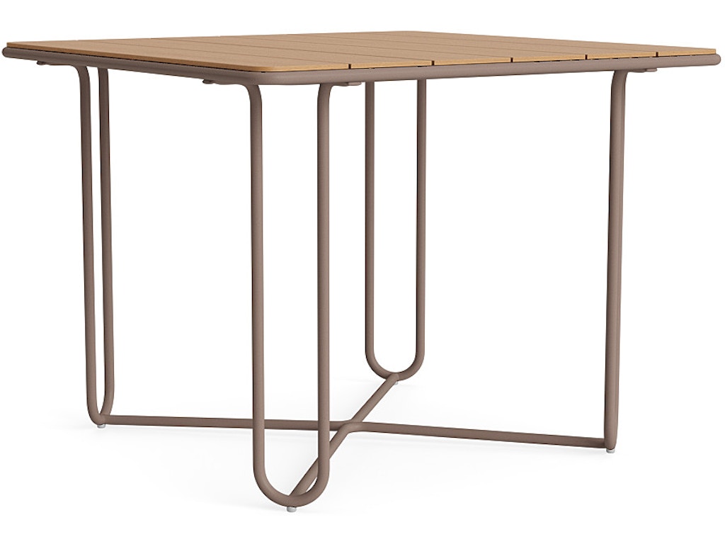 38" Square Teak Top Dining Table