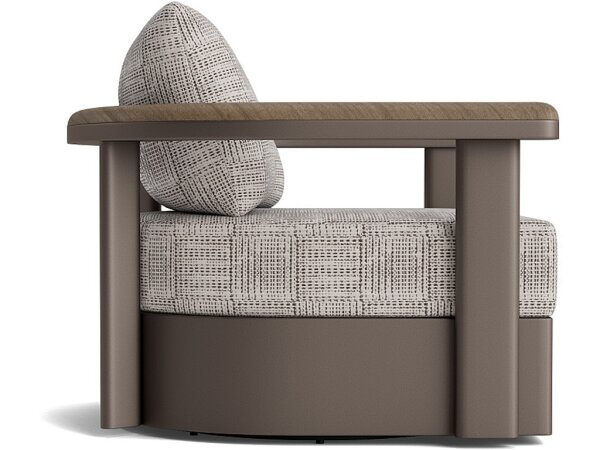 Swivel Lounge Chair with Teak - Image 3
