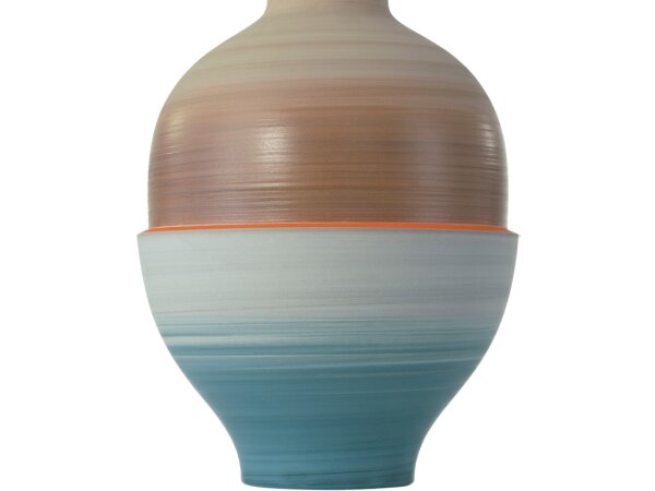 Happy 80's Gray, Beige, Orange and Blue Vase Set of 3 - Image 5