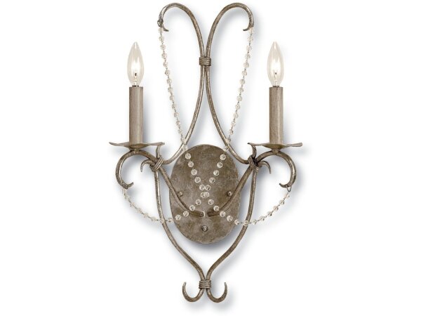 Crystal Lights Silver Wall Sconce