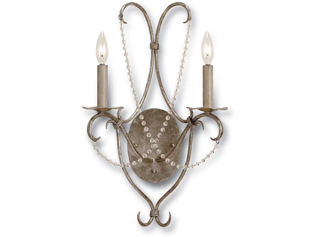 Crystal Lights Silver Wall Sconce