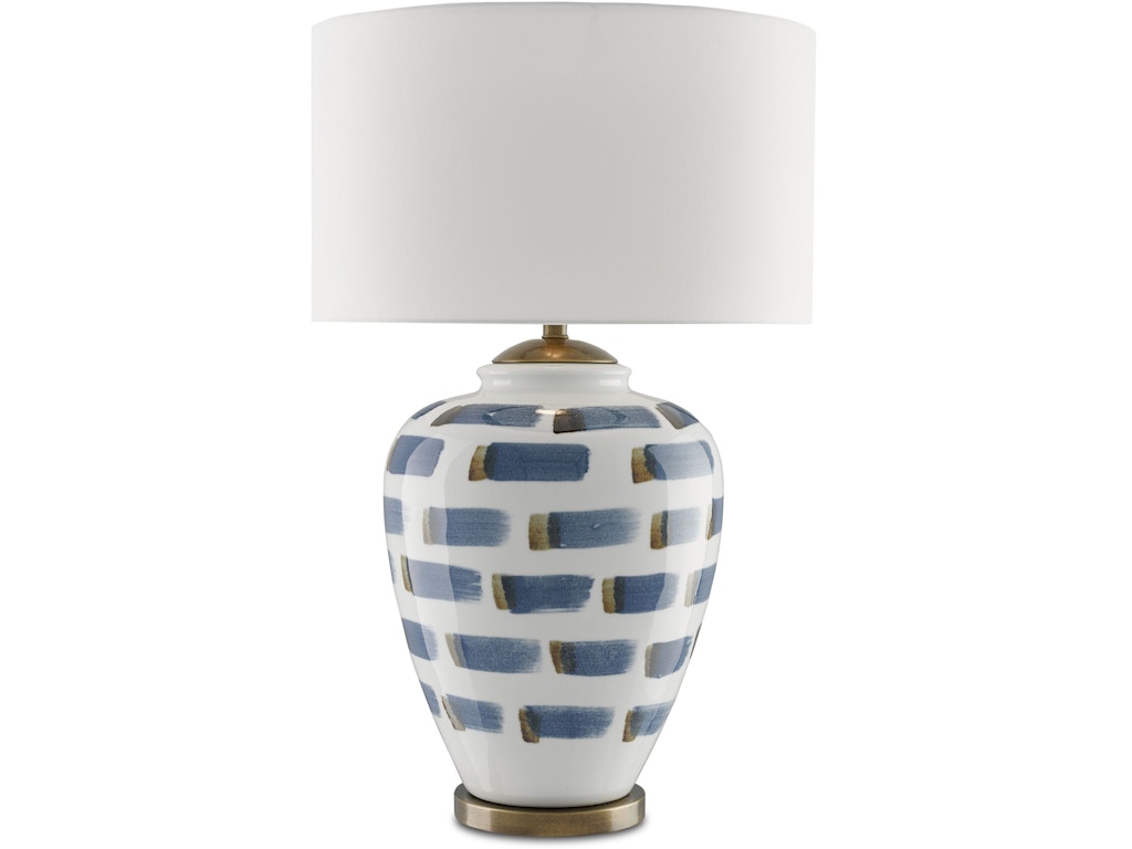 Brushstroke Blue and White Table Lamp