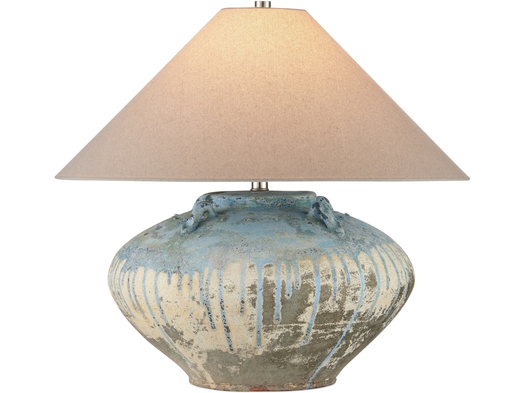 Catania Antique Blue Drip Table Lamp