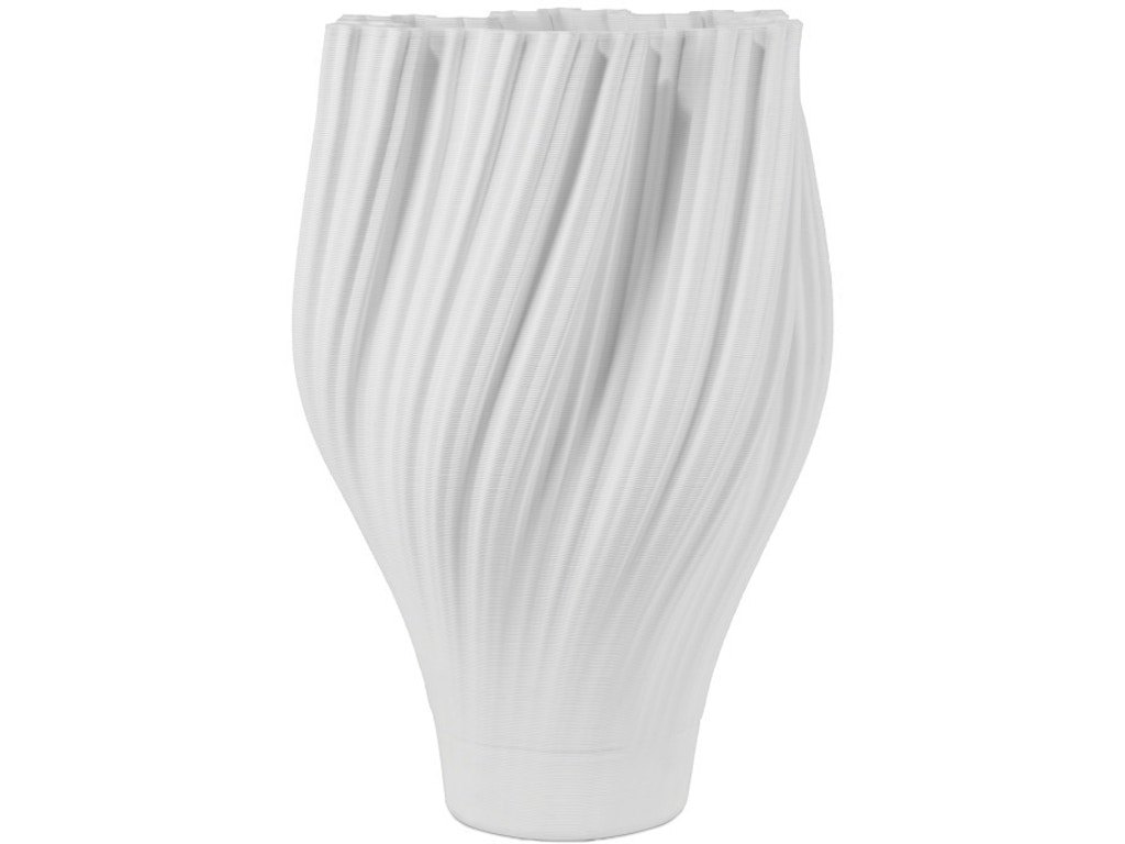 Whorl Large White Vase