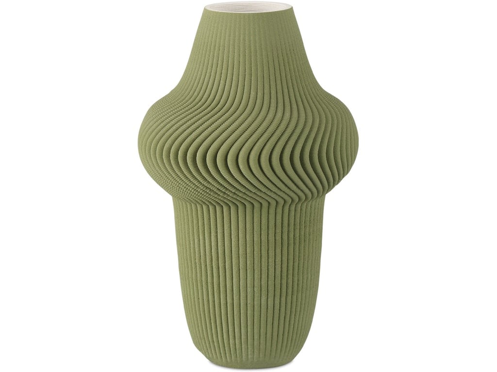 Green Plisse Large Vase