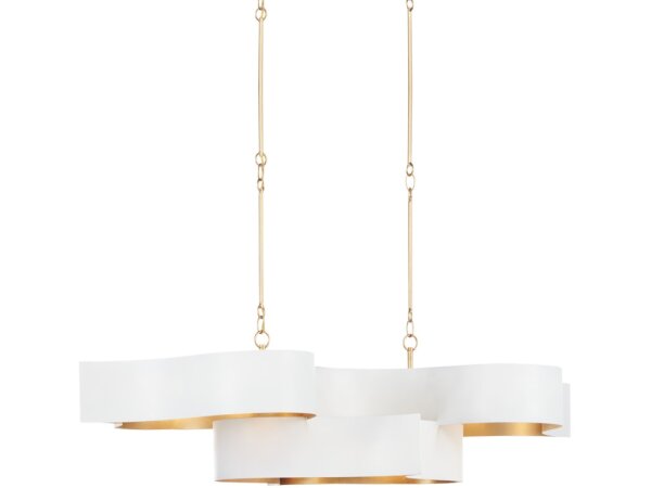 Grand Lotus Oval White Chandelier - Image 4
