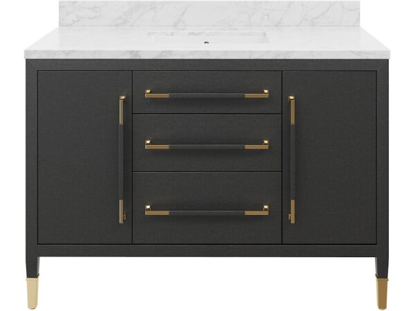 Verona 48" Black Vanity with Rectangular Undermount Sink - Image 4
