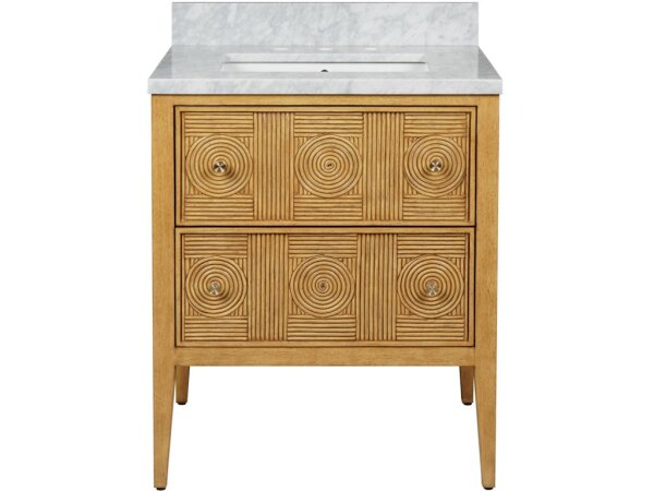 Santos 28" Sea Sand Vanity with Rectangular Undermount Sink - Image 4