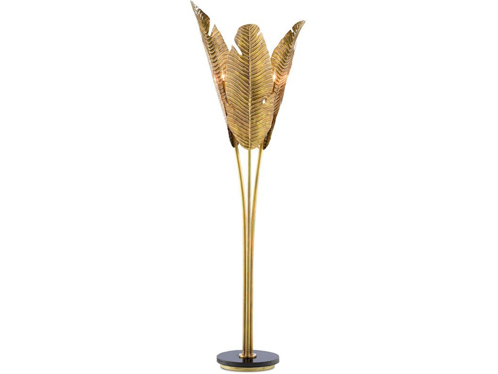 Tropical Large Brass Floor Lamp