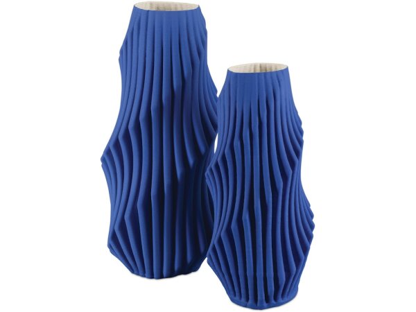 Blue Pleat Medium Vase - Image 4
