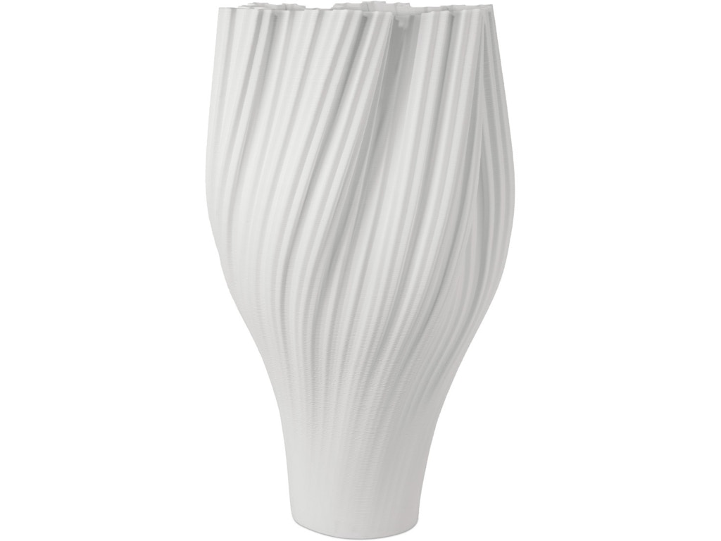 Whorl Grande White Vase