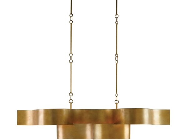 Grand Lotus Oval Gold Chandelier - Image 2