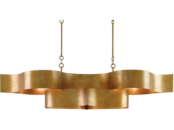 Grand Lotus Oval Gold Chandelier - Image 3
