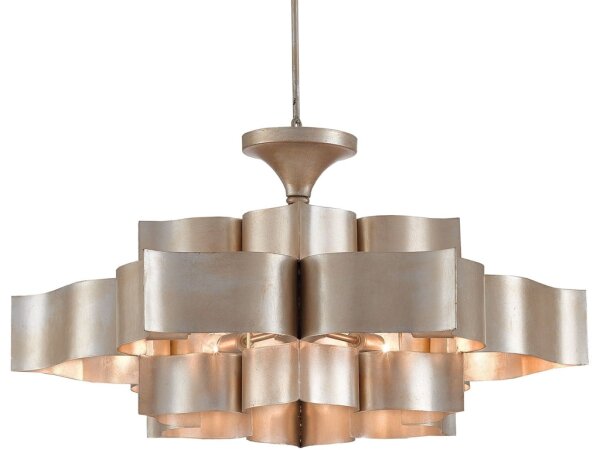 Grand Lotus Large Silver Chandelier