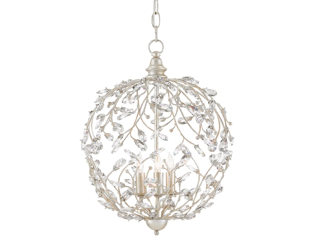 Crystal Bud Silver Orb Chandelier