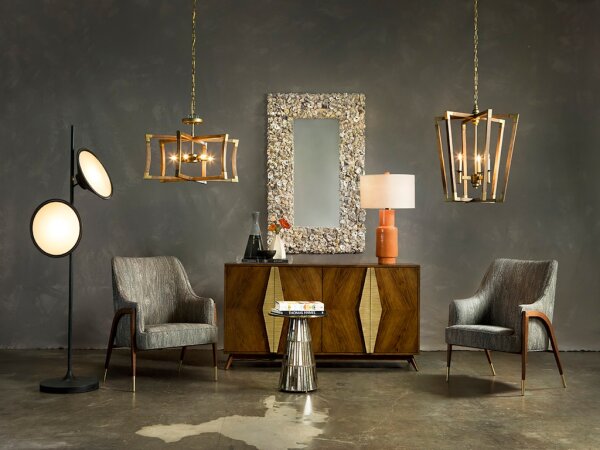 Bastian Small Chestnut Semi-Flush Mount - Image 2