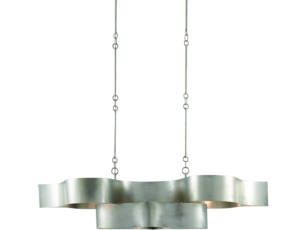 Grand Lotus Oval Silver Chandelier