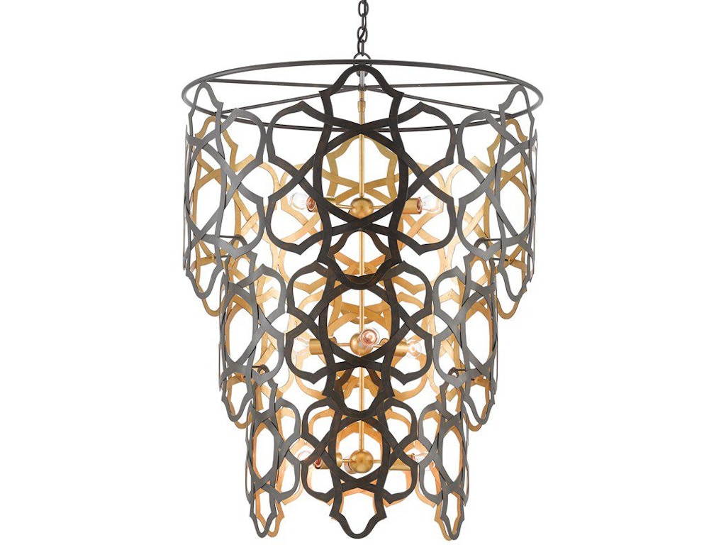 Mauresque Large Bronze and Gold Chandelier