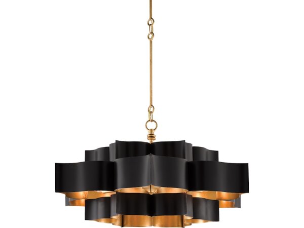 Grand Lotus Large Black Chandelier - Image 2