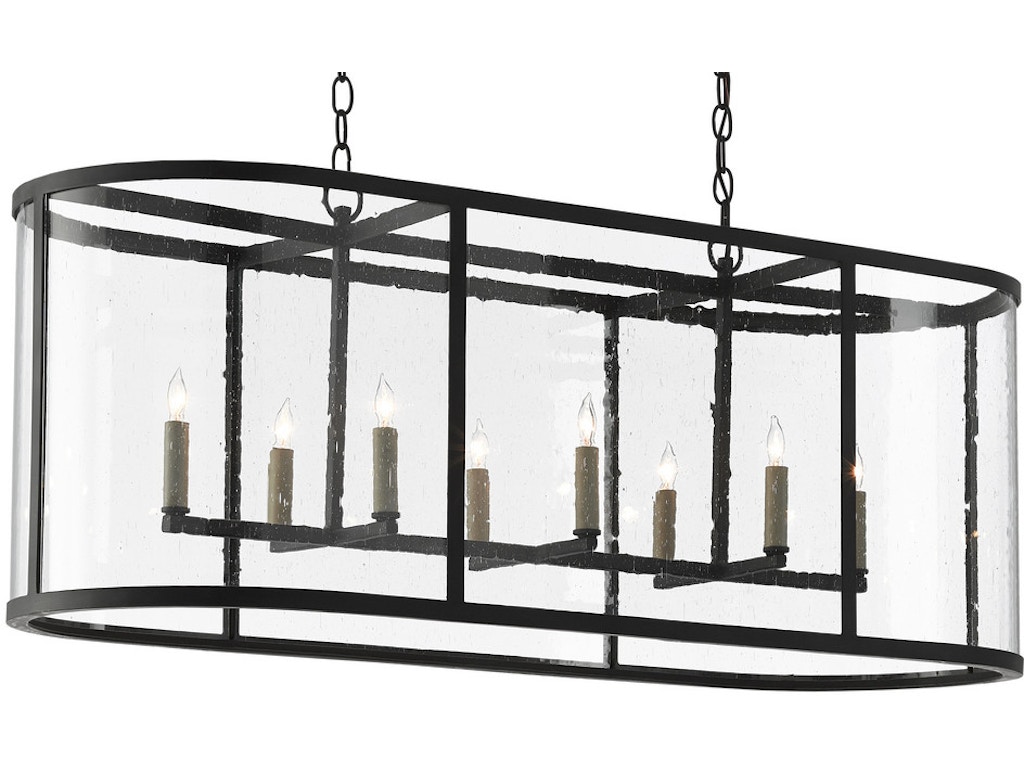 Argand Black Oval Chandelier