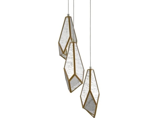 Glace Mirror 3-Light Round Multi-Drop Pendant - Image 2