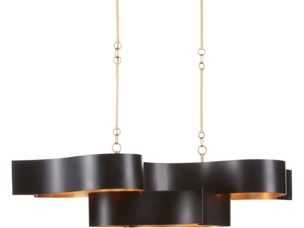 Grand Lotus Oval Black Chandelier - Image 2