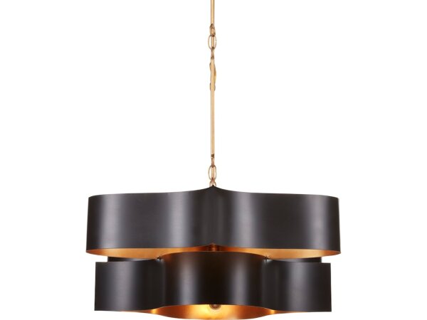 Grand Lotus Oval Black Chandelier - Image 3