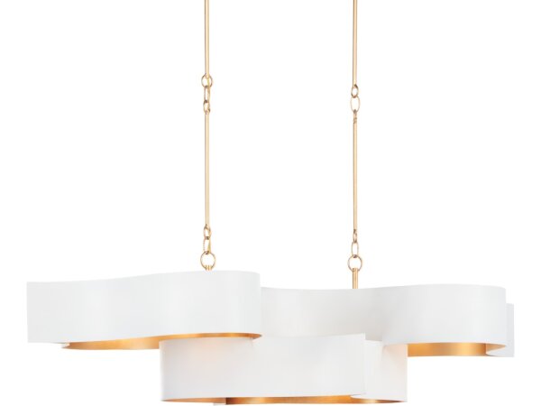 Grand Lotus Oval White Chandelier - Image 2