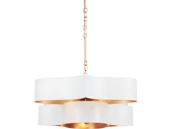 Grand Lotus Oval White Chandelier - Image 3