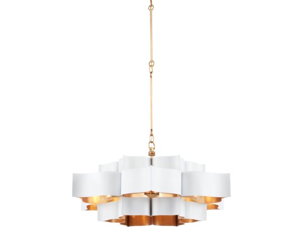Grand Lotus Large White Chandelier - Image 2