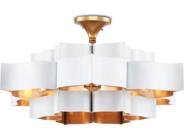 Grand Lotus Large White Chandelier - Image 3