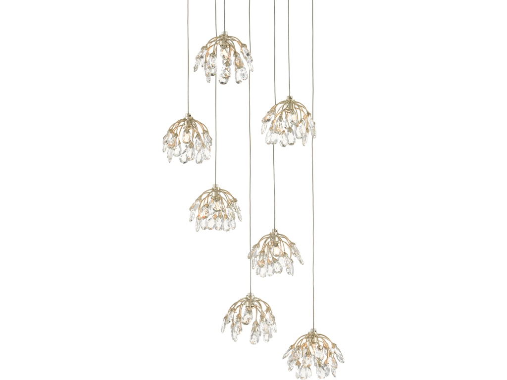 Crystal Bud 7-Light Round Multi-Drop Pendant