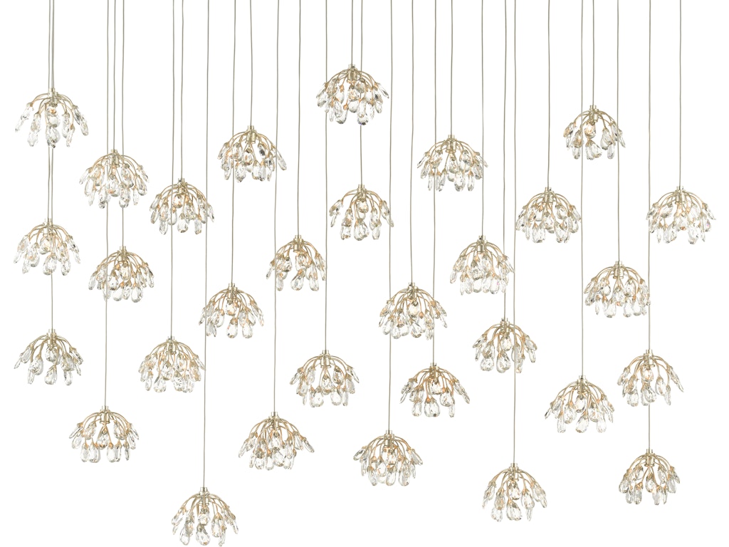 Crystal Bud 30-Light Linear Multi-Drop Pendant