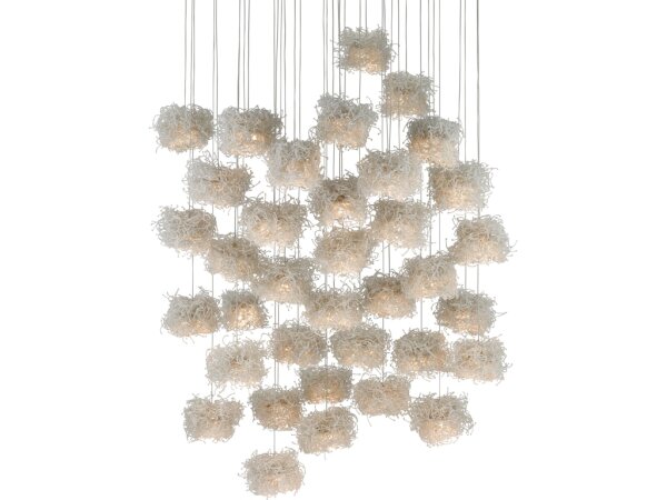 Birds Nest 36-Light Round Multi-Drop Pendant