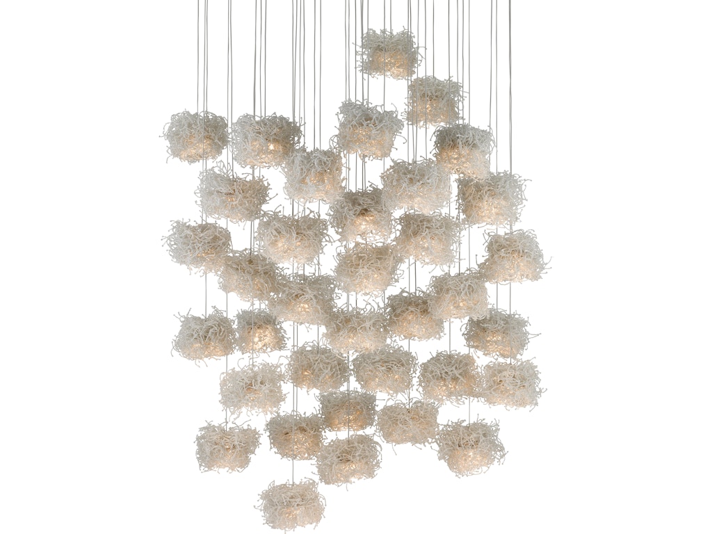 Birds Nest 36-Light Round Multi-Drop Pendant