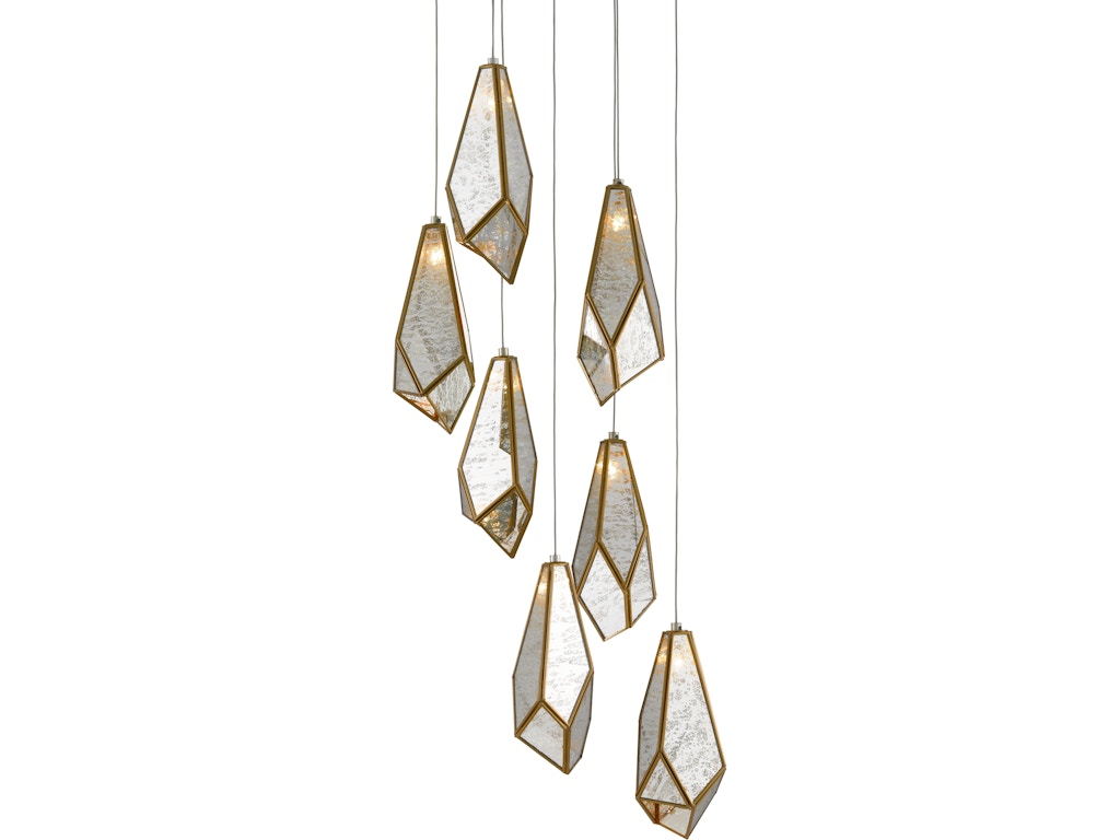 Glace Mirror 7-Light Round Multi-Drop Pendant