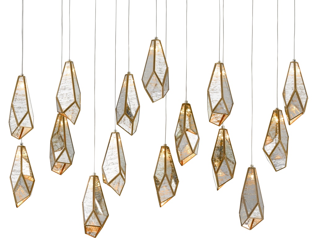 Glace Mirror 15-Light Linear Multi-Drop Pendant
