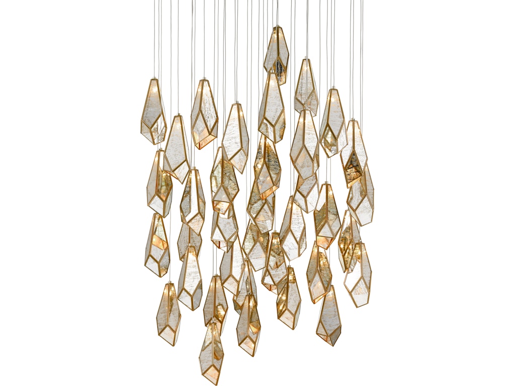 Glace Mirror 36-Light Round Multi-Drop Pendant