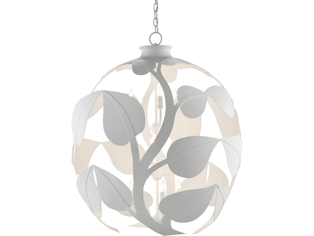 Plumeria White Orb Chandelier
