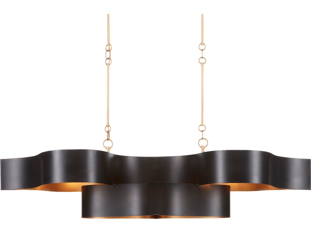 Grand Lotus Oval Black Chandelier