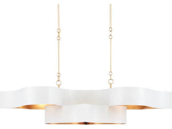 Grand Lotus Oval White Chandelier
